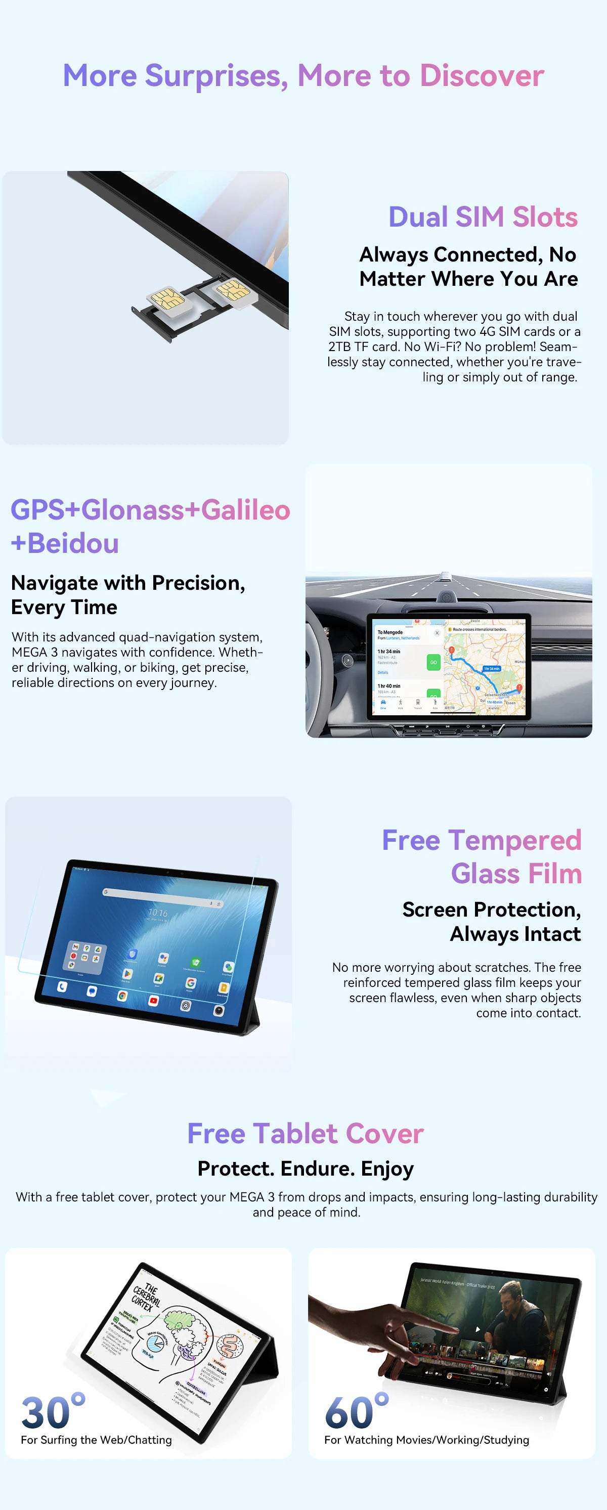 Blackview MEGA 3 Tablet | 12.1" 2.5K 90Hz | Android 15 | 12GB+256GB | 8800mAh 33W | 50MP | 4G