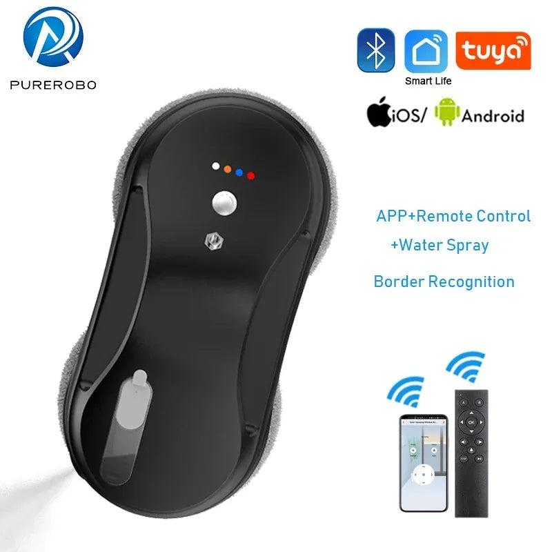 Smart Window Cleaning Robot – APP & Remote Control, Auto Water Spray