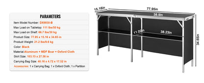 SucceBuy Portable Folding Bar Table | Trade Show Podium with Carrying Case