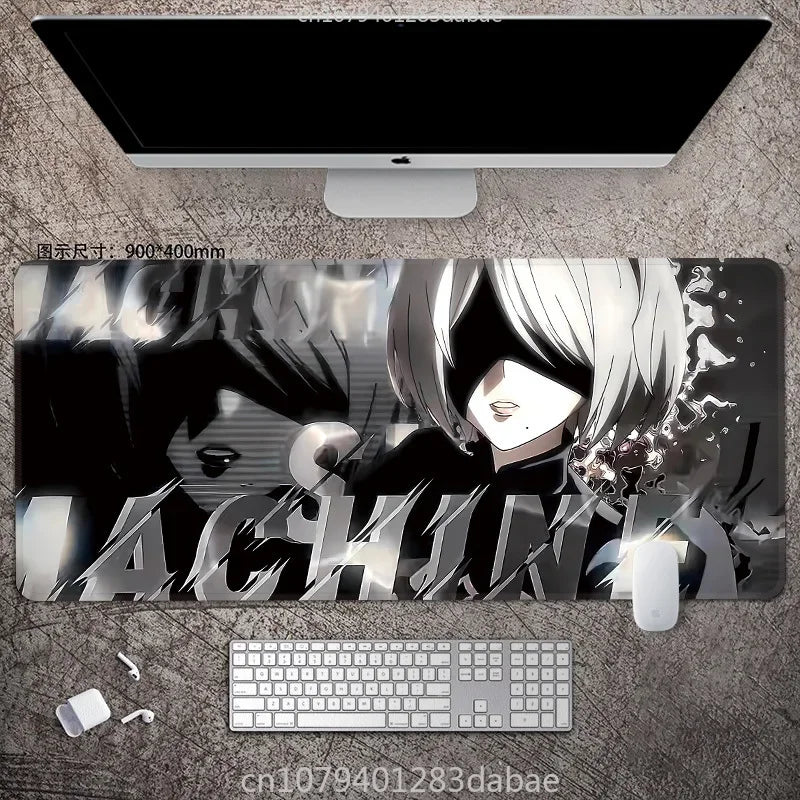 NieR Automata ARPG Leather Mouse Pad – Waterproof PU Leather, Keyboard Table Mat, E-Sports Gaming