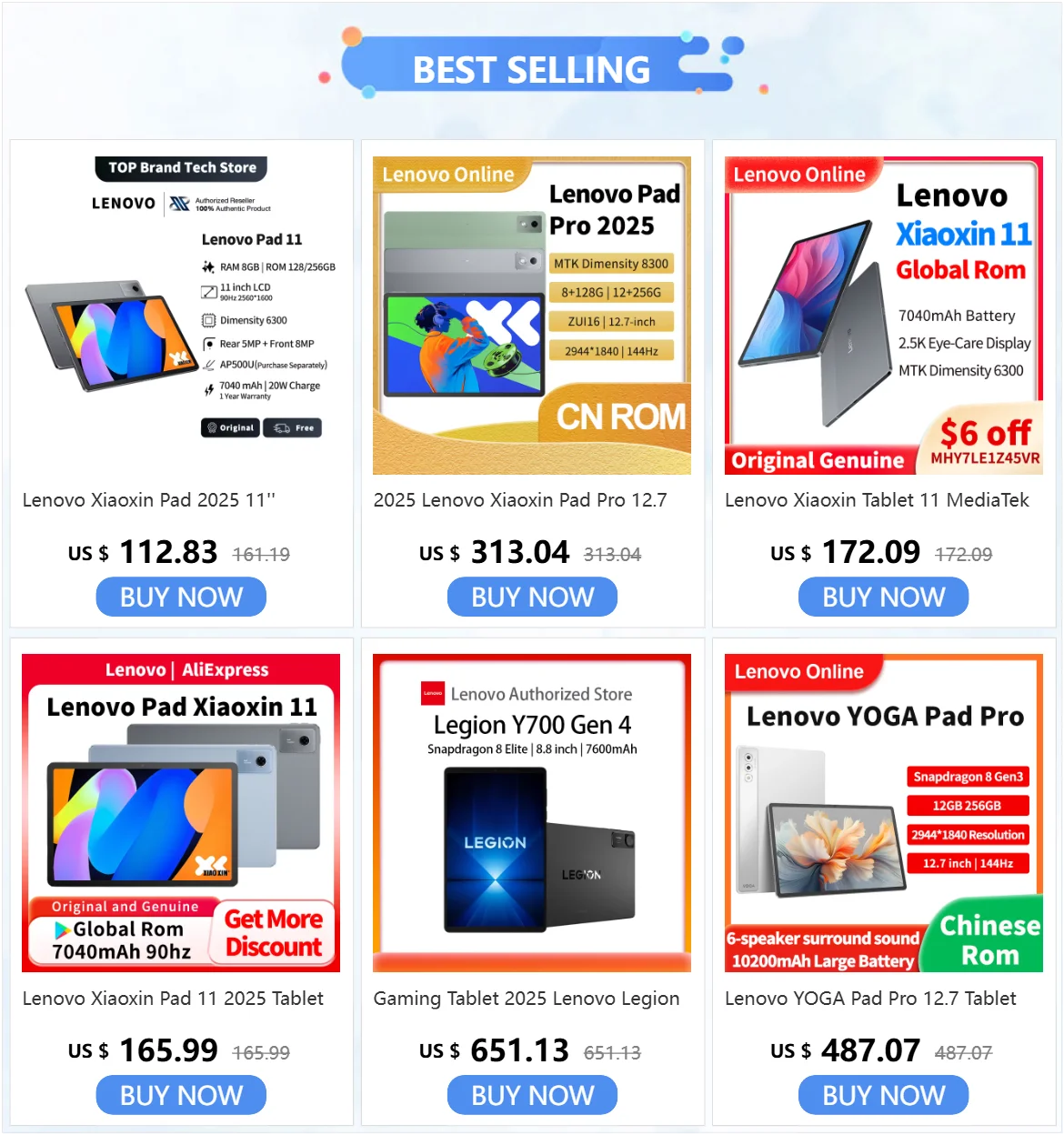 Lenovo Xiaoxin Pad Pro 2025 12.7" – 2.9K 144Hz, Dimensity 8300, Up to 12GB RAM, 256GB
