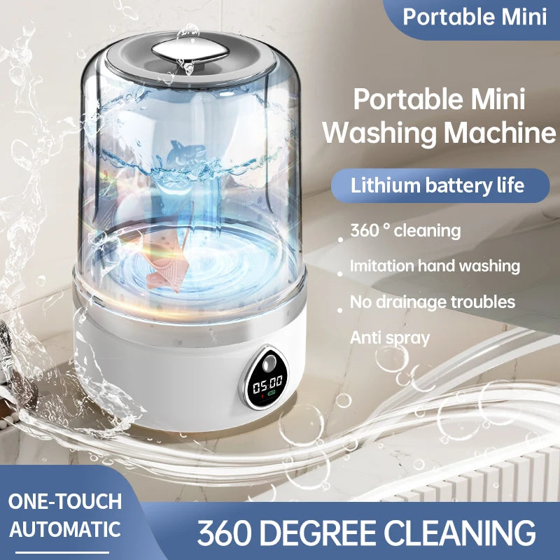 Mi Portable Mini Washing Machine 1.5L — Wireless Underwear & Socks Cleaner, LED Laundry Bucket