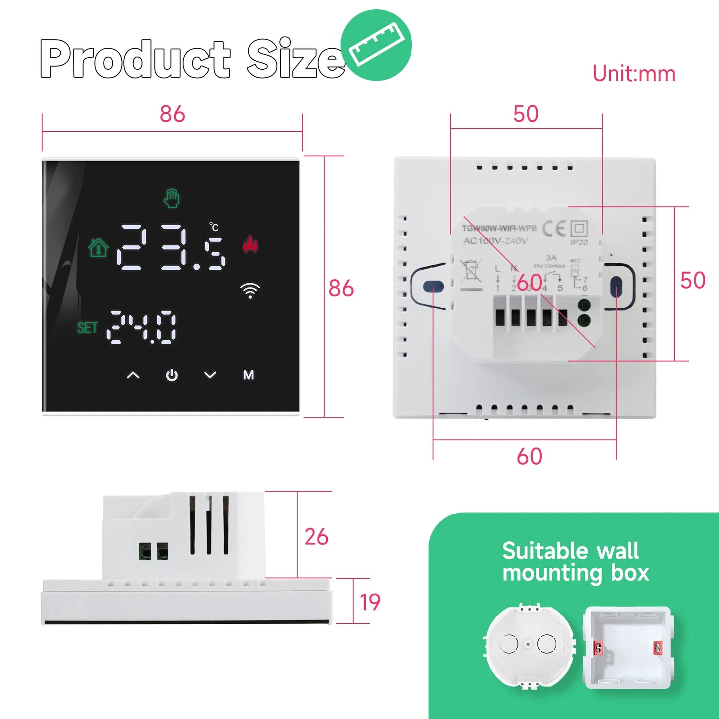 Beok Tuya Smart WiFi Thermostat for Electric & Gas Heating
