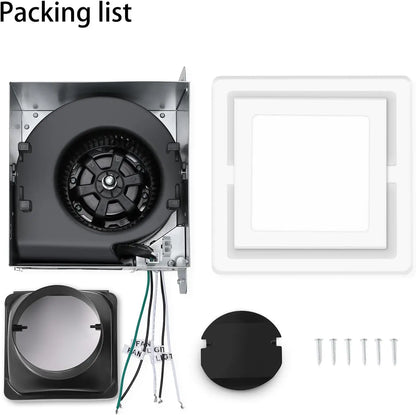 Bathroom Exhaust Fan with LED Light 110 CFM – 3 Color Temps, 1000LM, Ultra Quiet 2.5 Sones