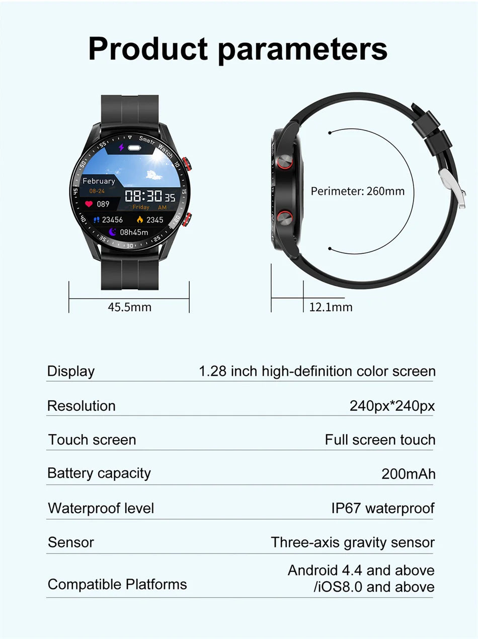 2026 Watch GT Series Smart Watch – ECG+PPG, GPS, HD Screen, BT Call, IP68 for Men & Women