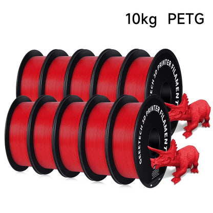 Geeetech PETG Filament – 10 Rolls x 1KG, 1.75mm, Vacuum Packed, for FDM 3D Printers