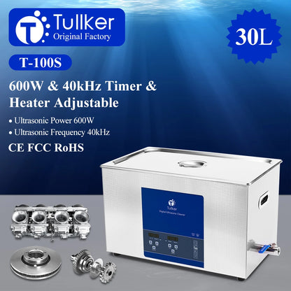 Industrial Ultrasonic Cleaner 2L–30L – Metal, DPF & Engine Parts Degreaser, EU/UK/US/AU Plug