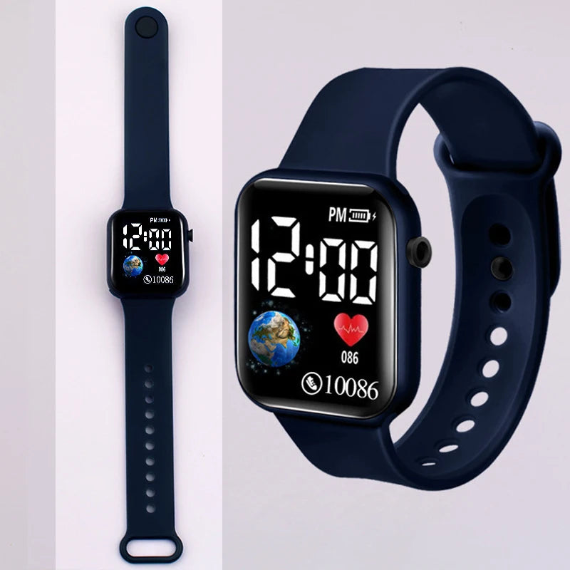 YIKAZE Kids LED Digital Watch – Silicone Strap, Cartoon Sport Wristwatch for Boys & Girls
