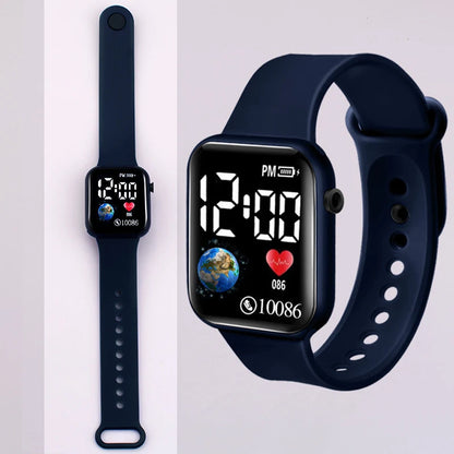 YIKAZE Kids LED Digital Watch – Silicone Strap, Cartoon Sport Wristwatch for Boys & Girls