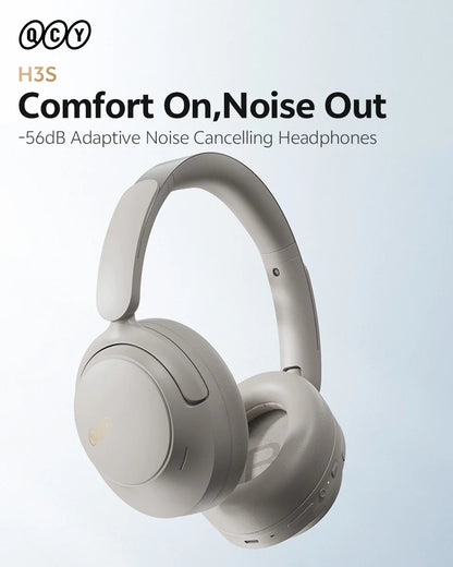 QCY H3S ANC Over-Ear Headphones – -56dB, LDAC, Dual Driver, Bluetooth 6.0, 102Hrs