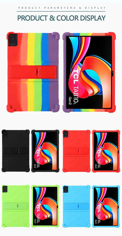 TCL Tab 10L Gen 4 Case | Shockproof Silicone Cover | 10.1" | Kids Friendly | 9 Colors