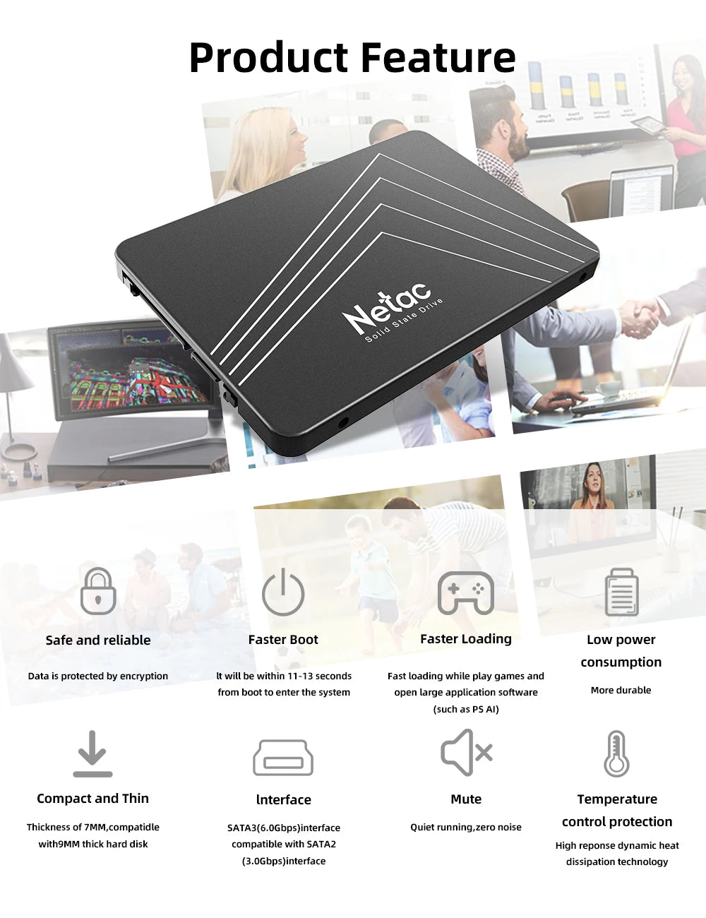 Netac 2.5" SATA3 SSD | 128GB to 4TB | Internal Solid State Drive | Laptop & Desktop Upgrade