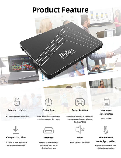 Netac 2.5" SATA3 SSD | 128GB to 4TB | Internal Solid State Drive | Laptop & Desktop Upgrade