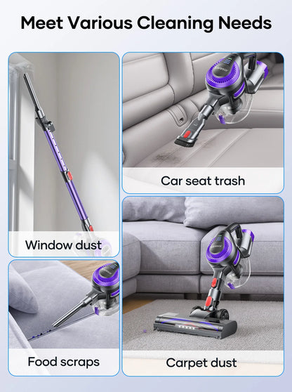 Laresar V10 Lite Cordless Vacuum Cleaner 38000Pa – 45 Min Runtime, EU Plug, for Carpets & Pet Hair