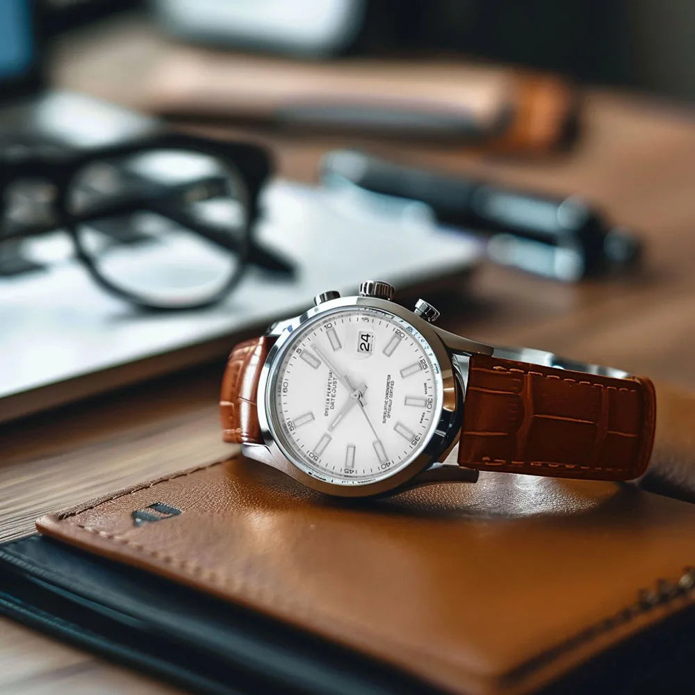 Premium Genuine Leather Watch Strap | 12–24mm, 9 Colors + Tool