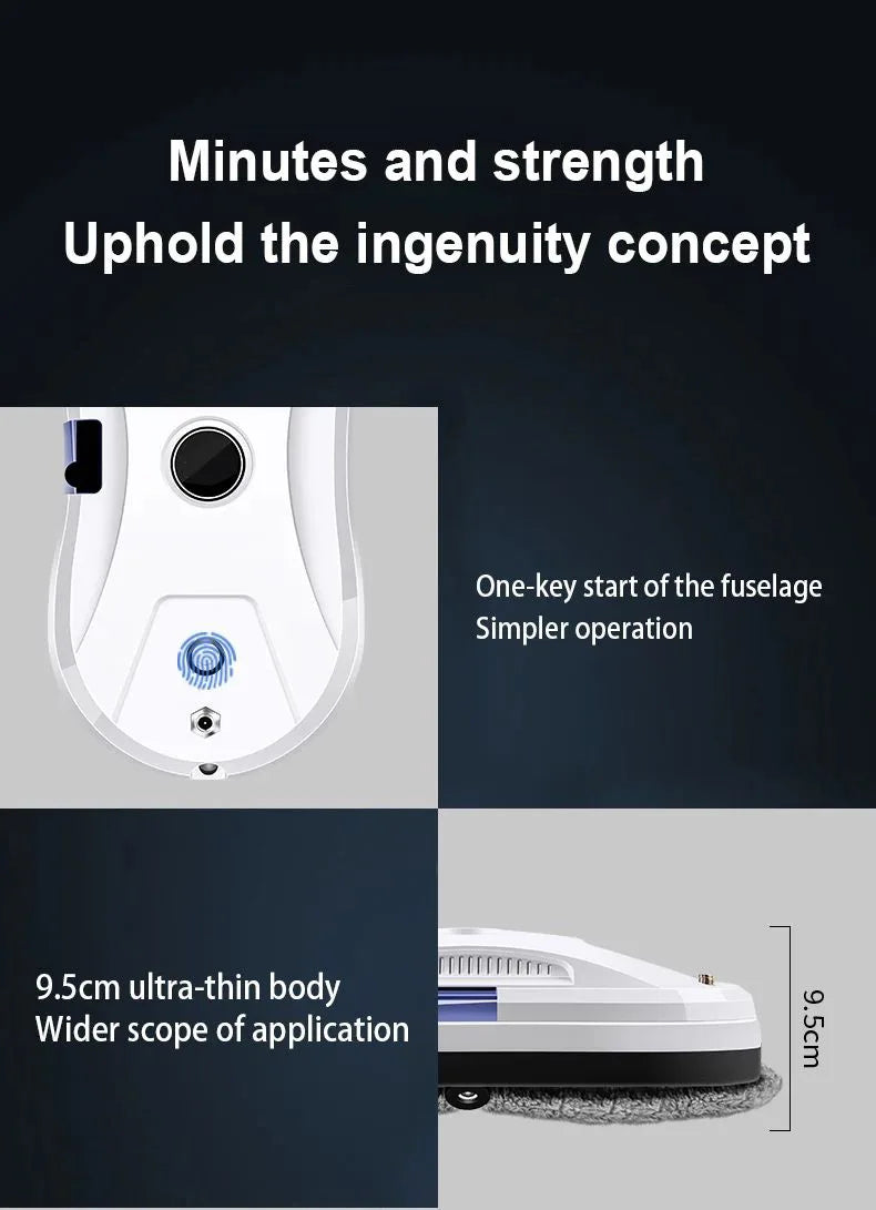 DIVEDEER Intelligent Window Cleaner Robot – Automatic Electric Window Washing Machine with EU Plug