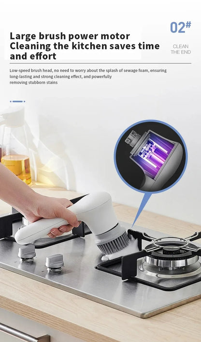 Wireless Handheld Electric Cleaning Scrubber – Rechargeable, Multi-Surface Brush Tool for Car, Home & Kitchen