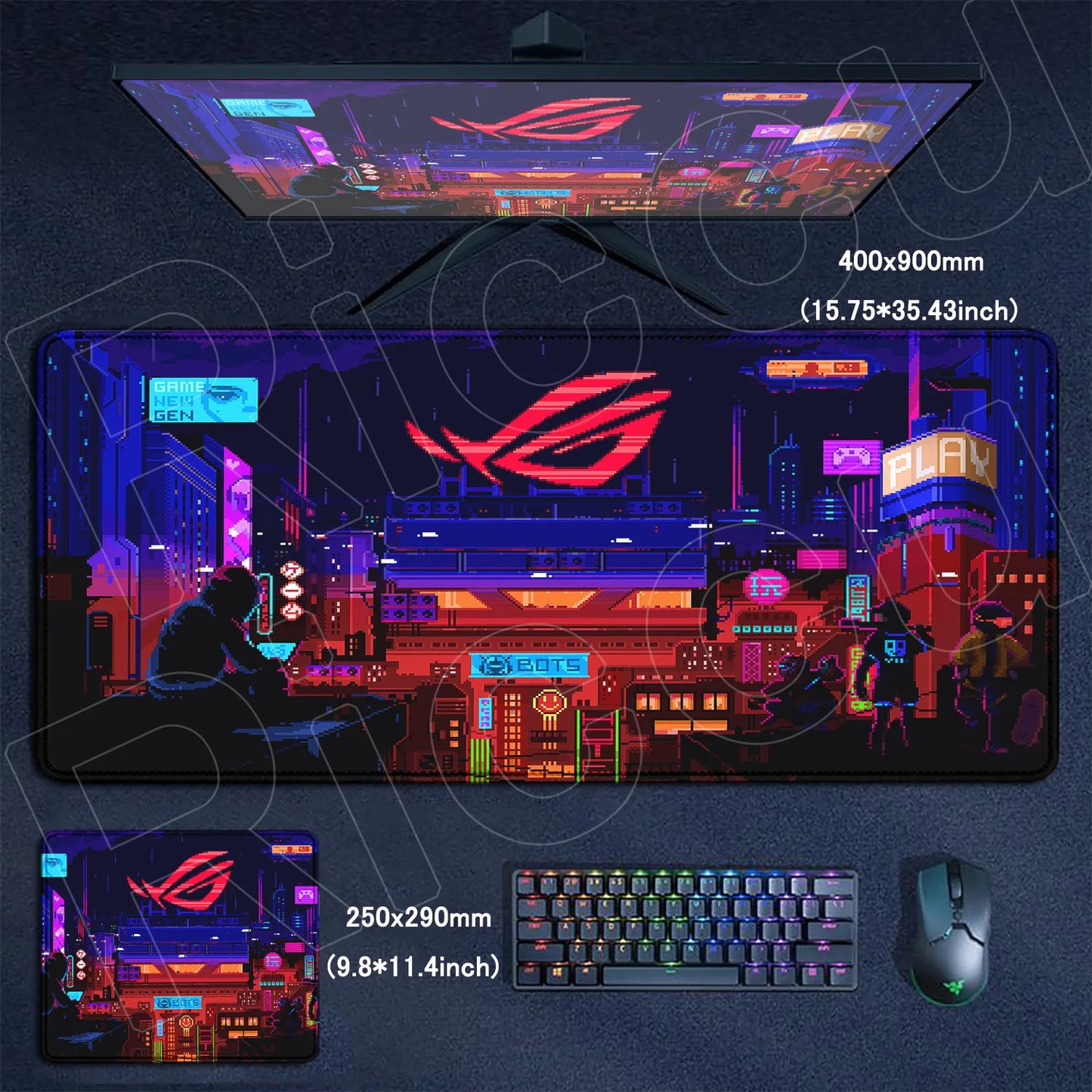 Riccu XXL Anime Gaming Mouse Pad — HD Print, Stitched Edges, Multiple Sizes
