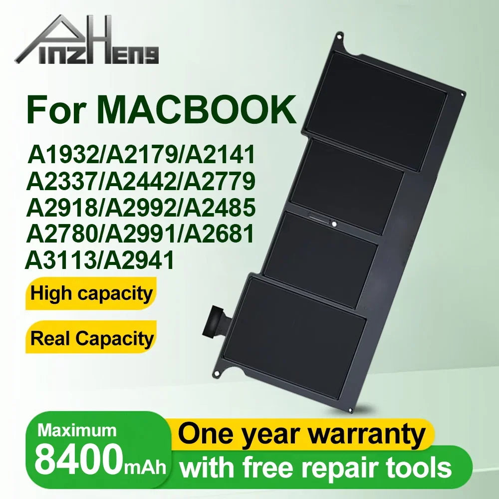 MacBook Replacement Battery – Air 13 M1/M2/M3, Pro 14/15/16, A2337 A1932 A2179 A2681 A2141 A2442 A2485