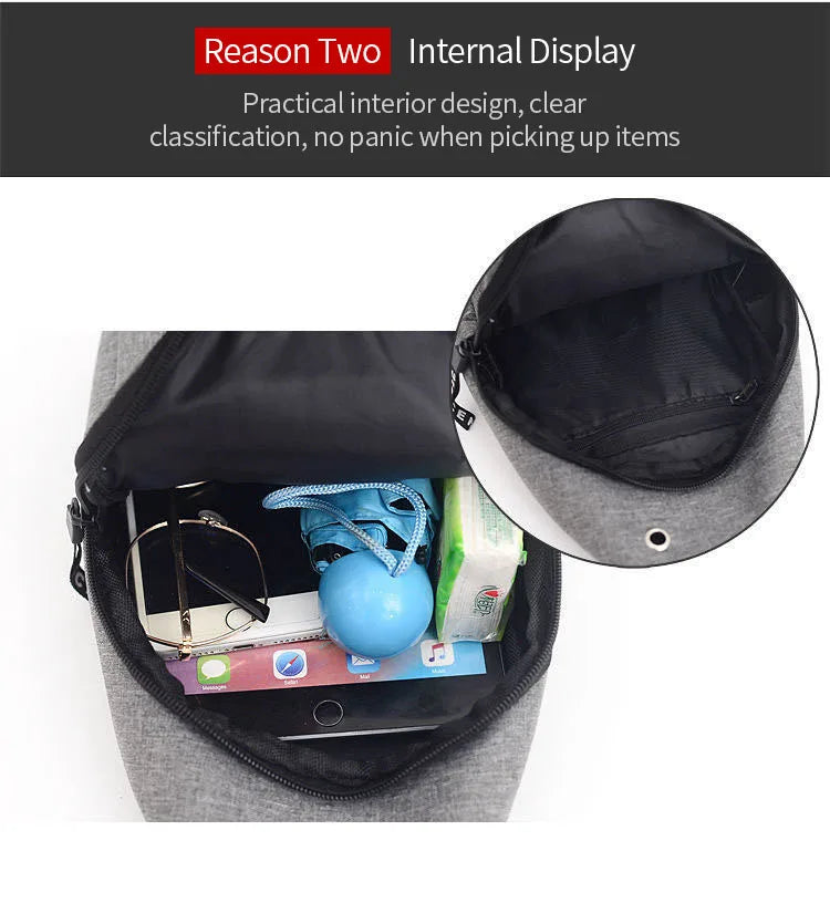 Men's waterproof fanny pack by R.E.D. Shopping with adjustable strap, large capacity, suitable for outdoor and travel activities.