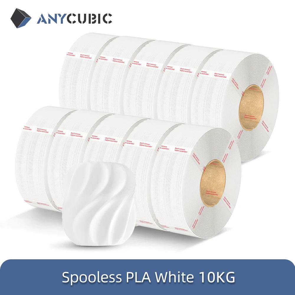 ANYCUBIC 10KG Spooless PLA Filament 1.75mm – Refill for Kobra 3 & S1C