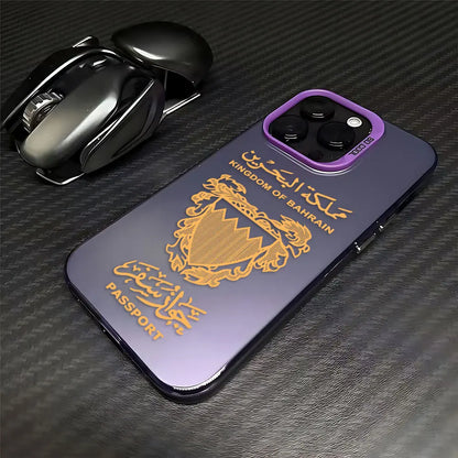 Bahrain Passport iPhone case by R.E.D. Shopping, matte anti-fall protective cover for mobile phones with Bahrain flag design