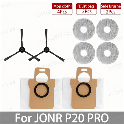 JONR P20 PRO / T5 Pro Robot Vacuum Spare Parts – Brush, Filter, Mop & Dust Bag
