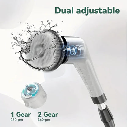 9-in-1 Electric Rotating Cleaning Brush | Wireless | Replaceable Heads | Telescopic Handle
