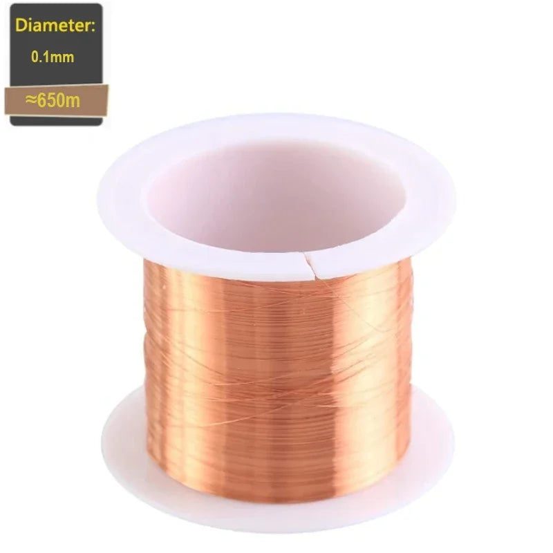 Enameled Copper Magnet Winding Wire 0.1–1.5mm – 50g Roll (1–3 Rolls)
