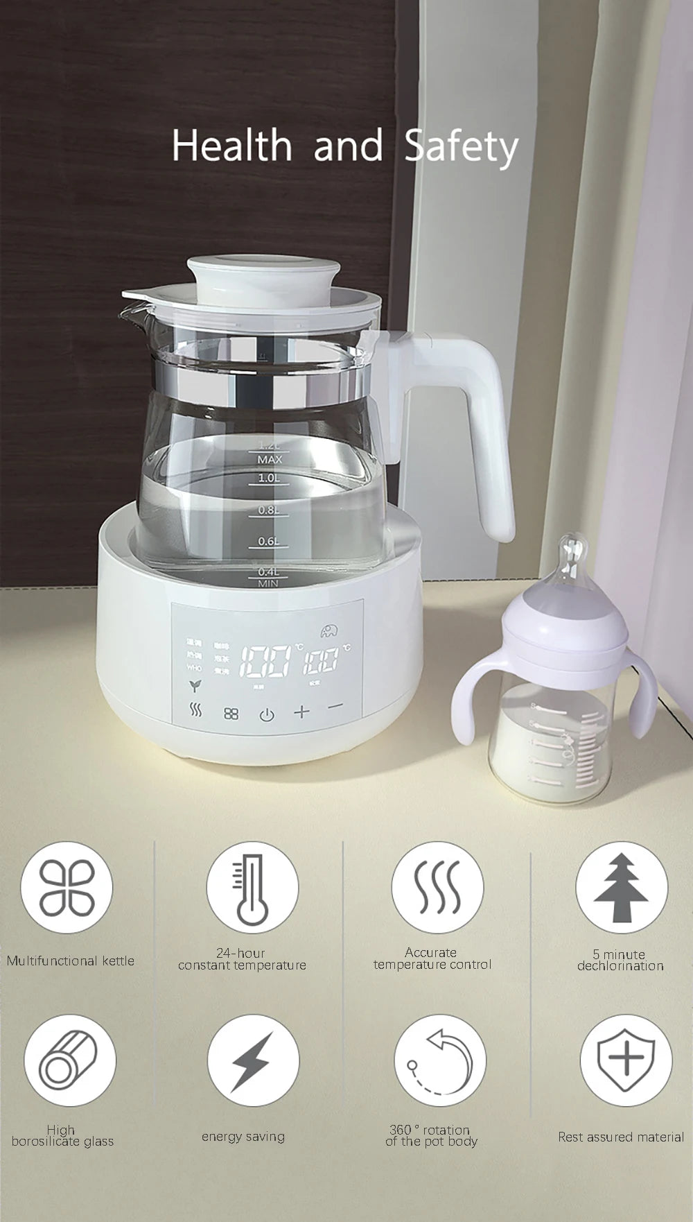 Ormismart Baby Milk Warmer & Smart Kettle | 220V 1.2L | 24H Keep Warm | Thermostatic | Remote Control Option