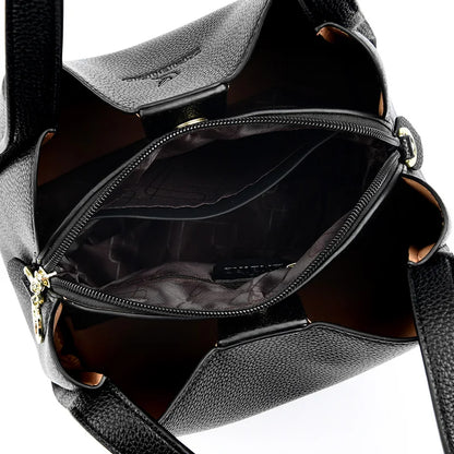 Soft PU Leather Tote Bag - Large Capacity Women's Shoulder Handbag