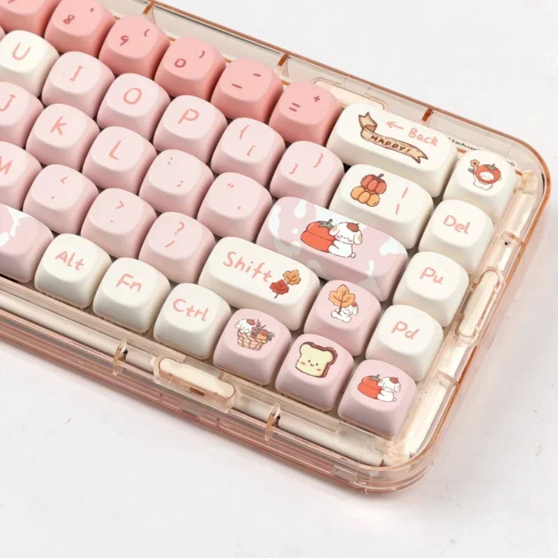 MOA Profile Cute Fall Puppy Gradient Keycap Set – Mechanical Keyboard