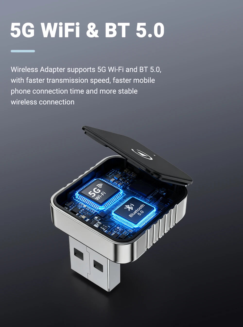 Wireless CarPlay & Android Auto Adapter 2026 | Plug & Play, Stable BT+WiFi, OTA Updates, 99% Car Compatible