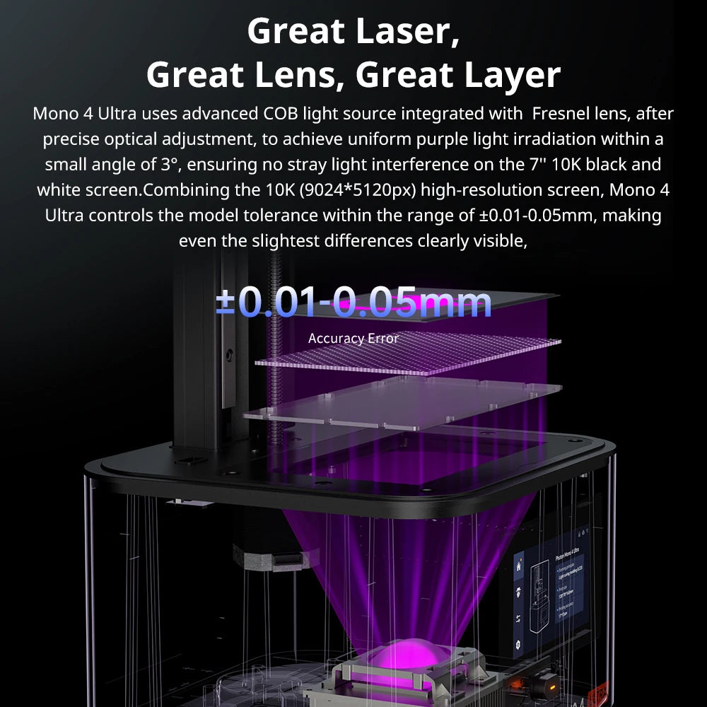 ANYCUBIC Photon Mono 4 Ultra AE LCD 3D Printer – 10K, 7", 2.2L Build Volume