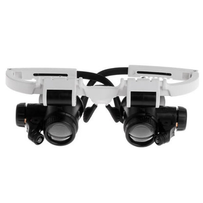 8X 15X 23X Adjustable Dual Lens Jeweler Loupe – Crystal Acrylic Eye Magnifier