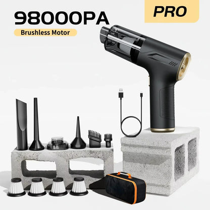 CENRR 98000Pa Cordless Car Vacuum Cleaner – Handheld, Wireless, Powerful Suction with Air Gun
