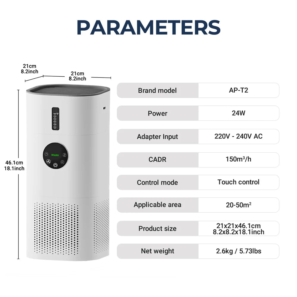 2-in-1 Air Purifier with Humidifier – H13 True HEPA Filter, for Allergies, Pets, Smokers, Bedroom Use