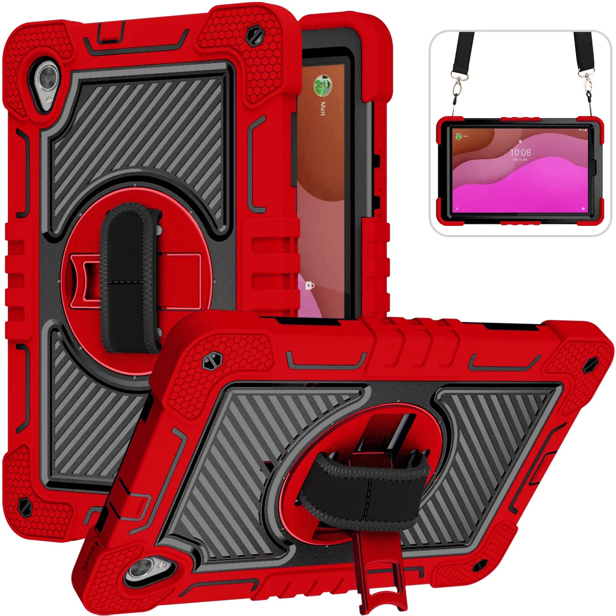360 Rotating Kids Case for Lenovo Tab M10 HD Gen2 TB-X306 – Shockproof, Kickstand, Shoulder Strap
