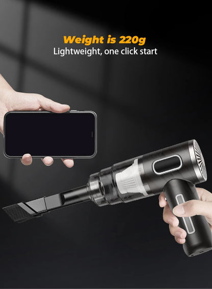 R.E.D. Shopping portable wireless car vacuum cleaner with HEPA filter and compact handheld design for quick cleaning.