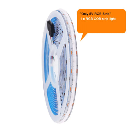 WiFi Bluetooth RGB COB LED Strip Light – 576 LEDs, 24/44 Key Remote, Flexible Tape Kit