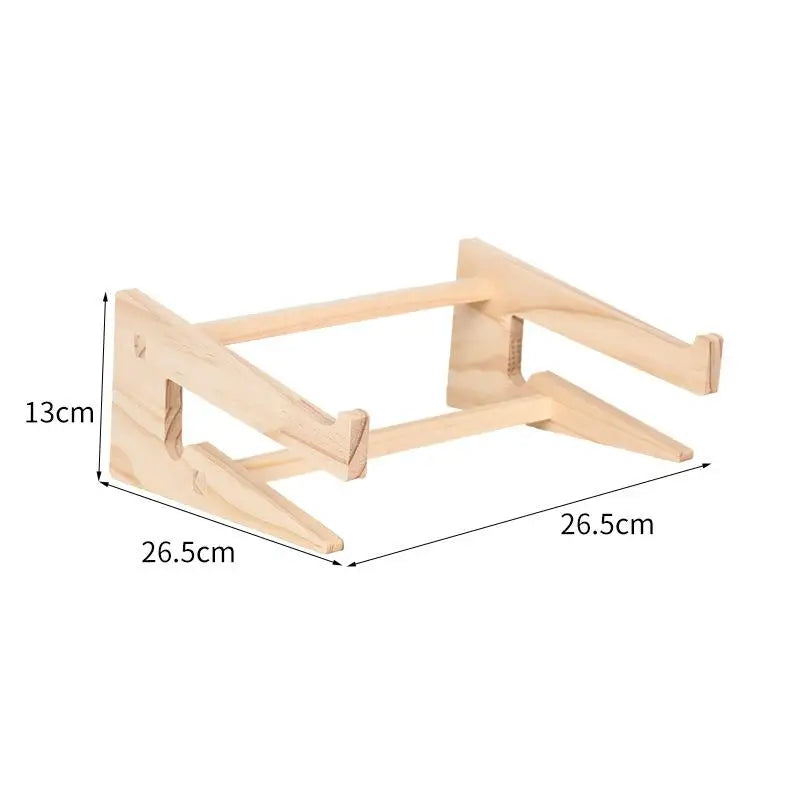 Wood Laptop Stand Lapdesk – Assembled Riser, Cooling Bracket, Reinforced Support Base