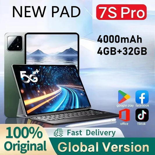 Android Tablet 10.1" | 4GB+32GB | Dual SIM 4G | 4000mAh | WiFi | With Optional Keyboard