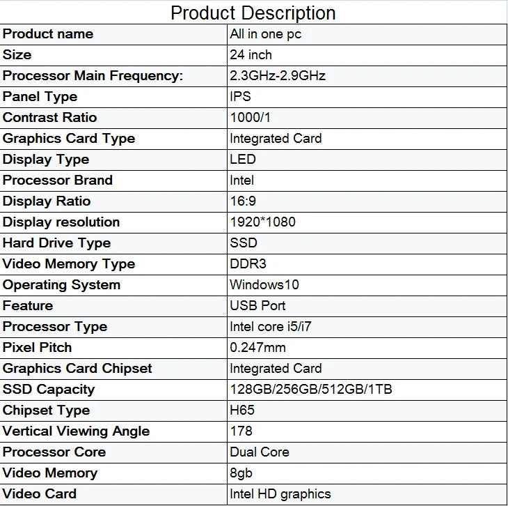 24-inch R.E.D. Shopping all-in-one gaming PC with touch screen, Core i7/i9 processor, sleek monoblock desktop computer.