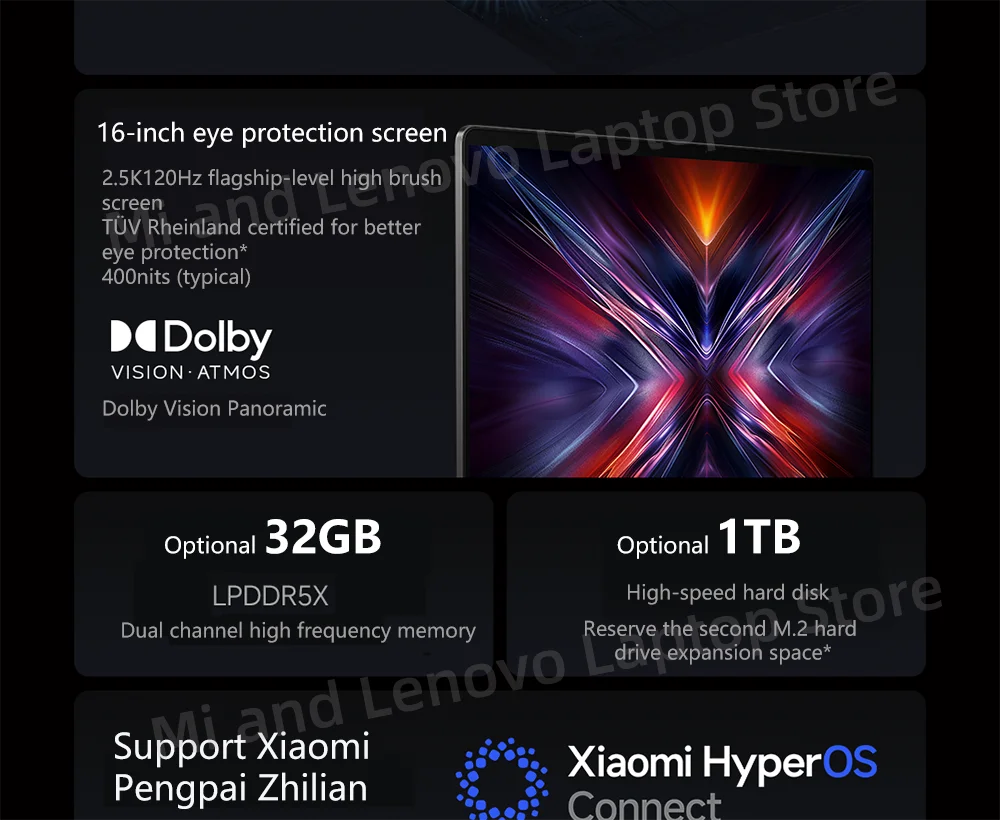 Xiaomi Redmi Book 16 2025 | Intel Core 7 240H | 32GB DDR5 | 1TB SSD | 16" 2.5K 120Hz | Wi-Fi 6 | Win 11