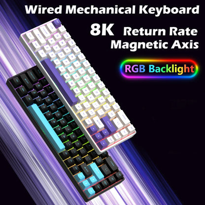GIBKEY Magnetic Axis Gaming Mechanical Keyboard – 68-Key, 8K Return Rate, RGB, Hot Swap