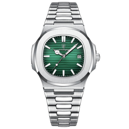 POEDAGAR Men's Luxury Sport Watch – Square Dial, Waterproof, Luminous, Date, Quartz