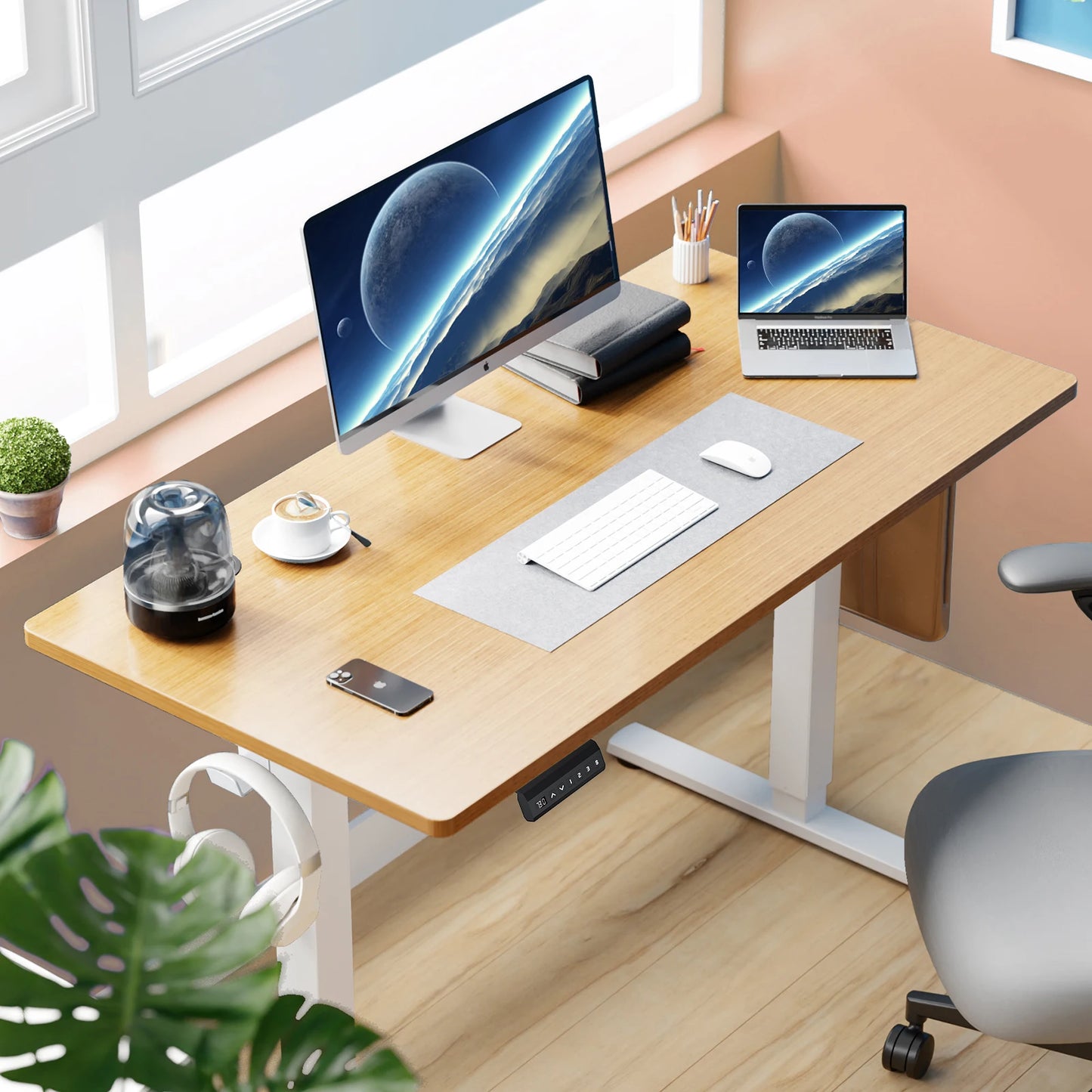 JHK Electric Standing Desk 40x24" – Height Adjustable Sit-Stand Ergonomic Workstation