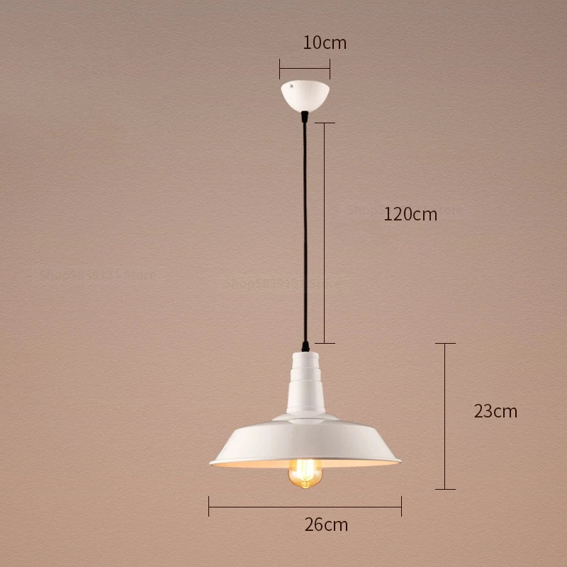 Nordic Industrial Retro Pendant Light – E27 Vintage Loft Bar Cafe Lamp