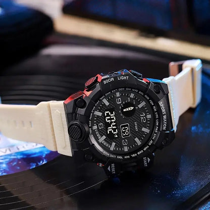 Men's R.E.D. Sports Electronic Wristwatch with large dial, waterproof design, luminous display, and alarm feature.
