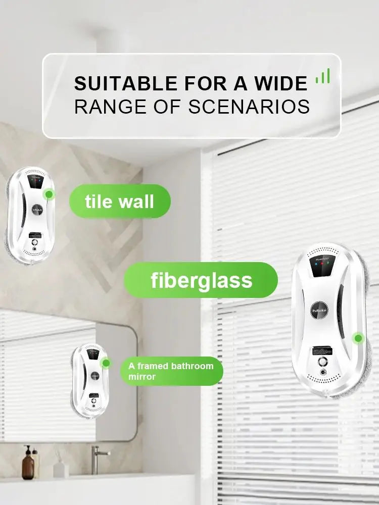 PuRuiKai AI Window Cleaning Robot – Smart Automatic, Streak-Free, Self-Cleaning, Ultra Quiet